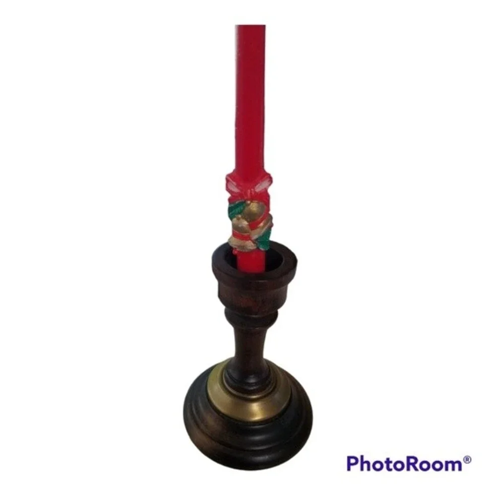 Vintage Mid Century Modern Wooden Candle Holder